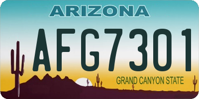 AZ license plate AFG7301