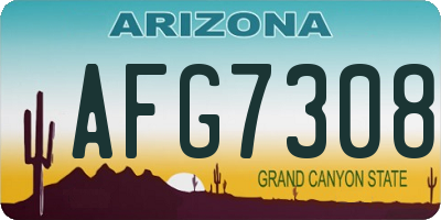 AZ license plate AFG7308