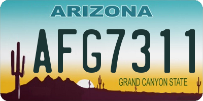 AZ license plate AFG7311