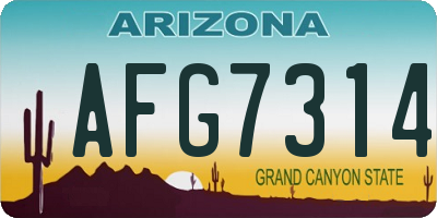 AZ license plate AFG7314