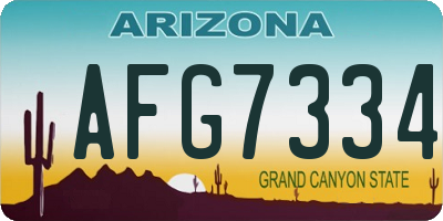 AZ license plate AFG7334