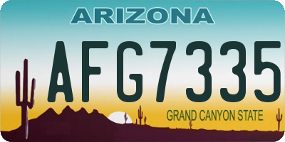 AZ license plate AFG7335