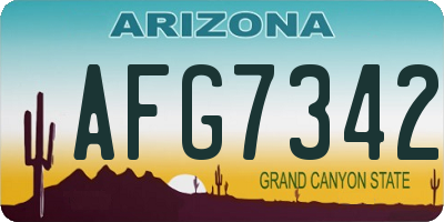 AZ license plate AFG7342