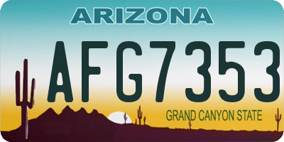 AZ license plate AFG7353