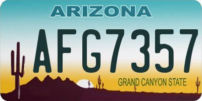 AZ license plate AFG7357