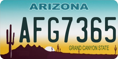 AZ license plate AFG7365