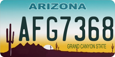 AZ license plate AFG7368