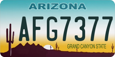 AZ license plate AFG7377