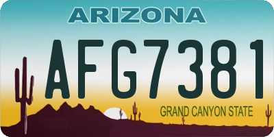 AZ license plate AFG7381