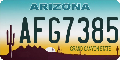 AZ license plate AFG7385