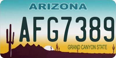 AZ license plate AFG7389