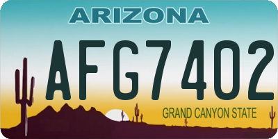 AZ license plate AFG7402