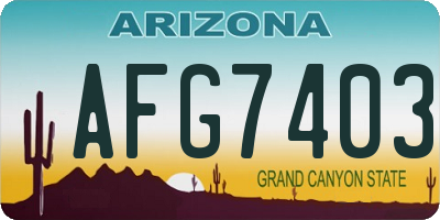 AZ license plate AFG7403