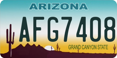 AZ license plate AFG7408