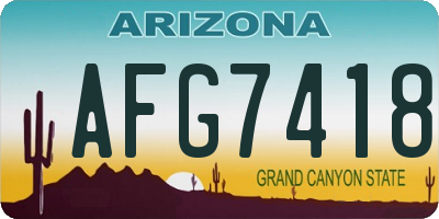 AZ license plate AFG7418