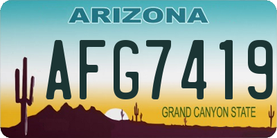AZ license plate AFG7419
