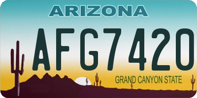 AZ license plate AFG7420