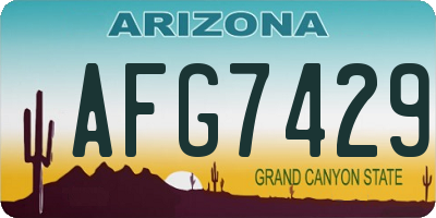 AZ license plate AFG7429