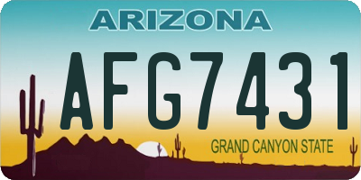 AZ license plate AFG7431
