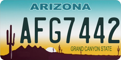 AZ license plate AFG7442