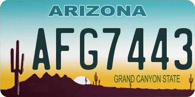 AZ license plate AFG7443