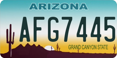 AZ license plate AFG7445