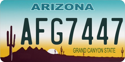 AZ license plate AFG7447