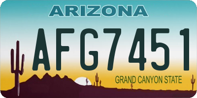AZ license plate AFG7451
