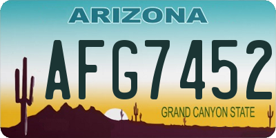 AZ license plate AFG7452