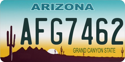 AZ license plate AFG7462