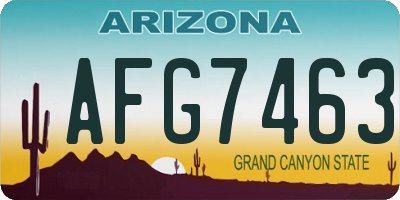 AZ license plate AFG7463