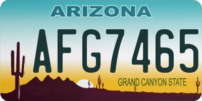 AZ license plate AFG7465
