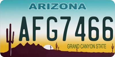 AZ license plate AFG7466