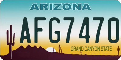 AZ license plate AFG7470
