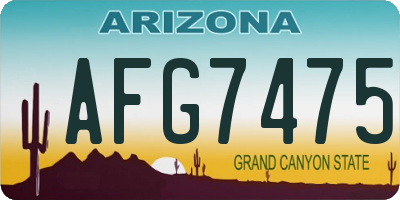 AZ license plate AFG7475