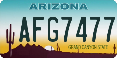 AZ license plate AFG7477
