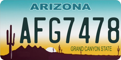 AZ license plate AFG7478