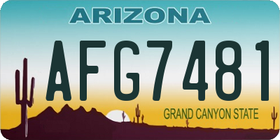 AZ license plate AFG7481