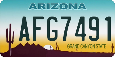 AZ license plate AFG7491