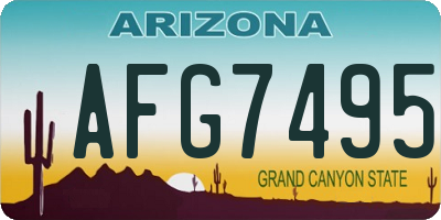 AZ license plate AFG7495
