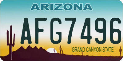 AZ license plate AFG7496