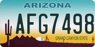 AZ license plate AFG7498