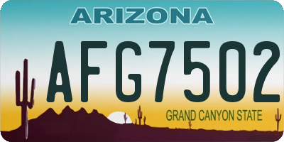 AZ license plate AFG7502