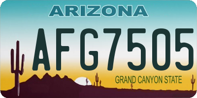 AZ license plate AFG7505