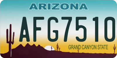 AZ license plate AFG7510