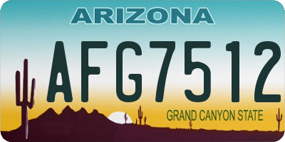 AZ license plate AFG7512