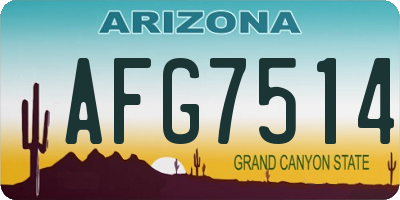 AZ license plate AFG7514