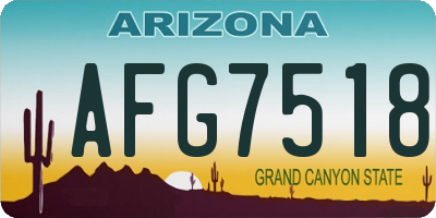 AZ license plate AFG7518