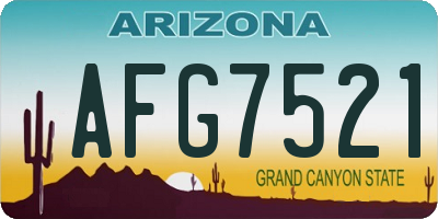 AZ license plate AFG7521