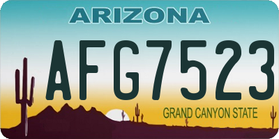 AZ license plate AFG7523